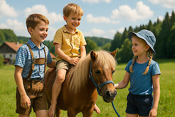 Kinderurlaub im Bayerischen Wald mit Ponyreiten Urlaub mit Kind Bayerischer Wald